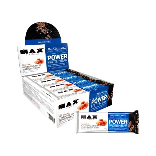 Barra de Proteína Power Protein Bar Max Titanium Sabor Milk Caramel 41g