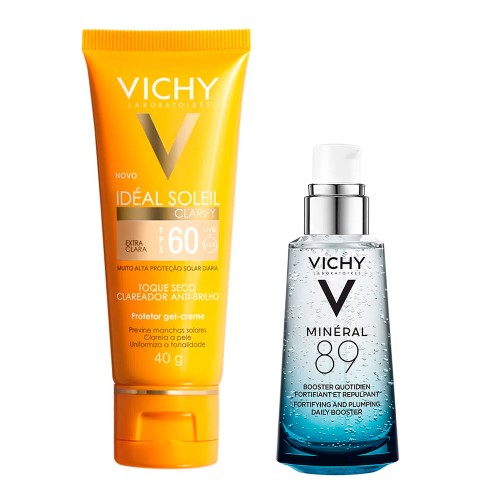 Vichy Minéral 89 Ideal Soleil Clarify Extra Clara Kit – Hidratante Facial + Protetor Solar FPS60