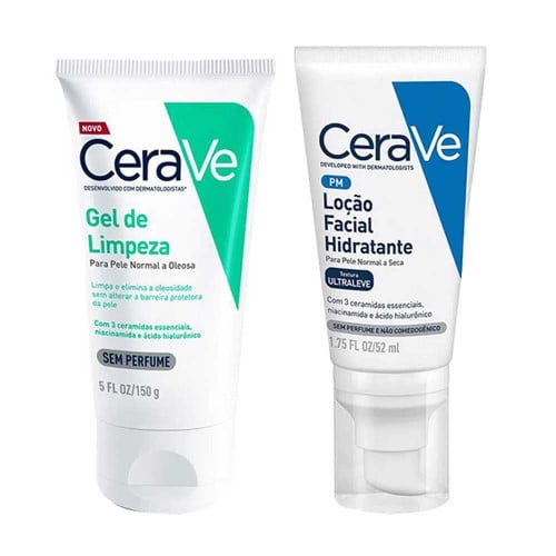 Cerave Kit – Loção Facial Hidratante + Gel de Limpeza