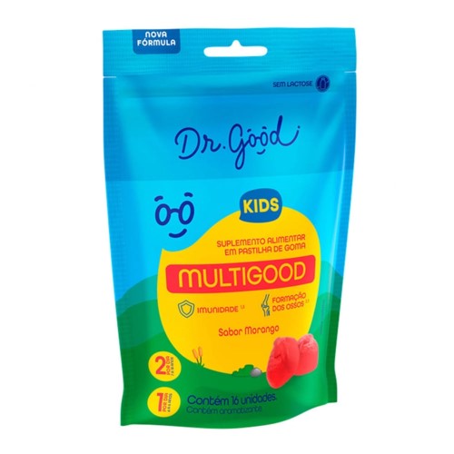 Multigood Dr. Good Kids Sabor Morango 16 Gomas