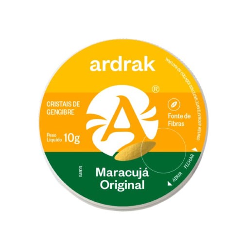 Cristais De Gengibre Maracuja Doce Ardrak 10G