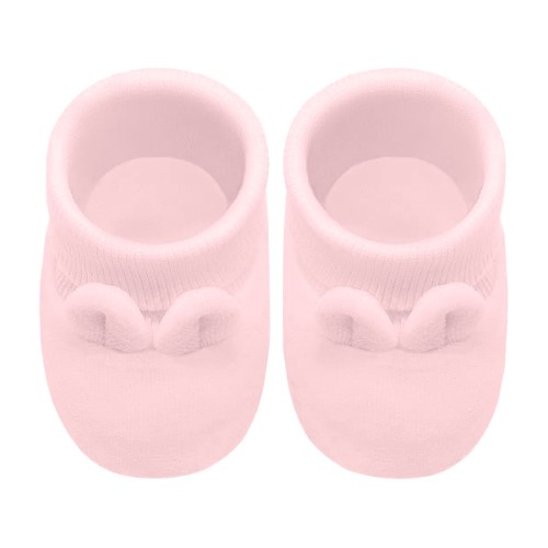 Pantufa Orelhinha para bebê em plush Rosa - Tilly Baby