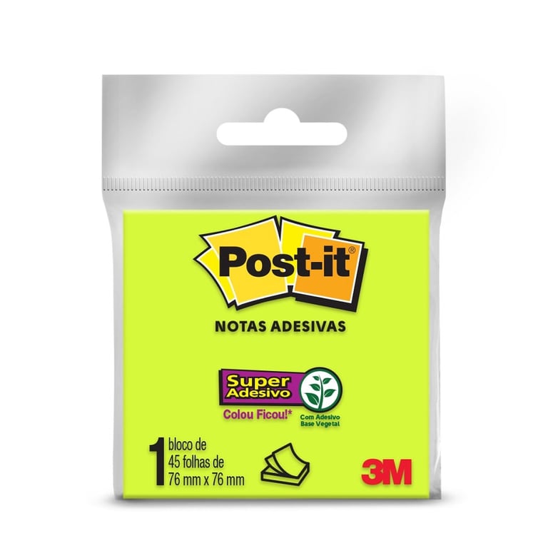 Post-it 3m Bloco Adesivo Verde 76mm X 76mm Com 45 Folhas