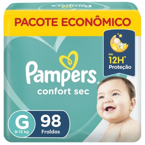 Fralda Pampers Confort Sec G 98 unidades