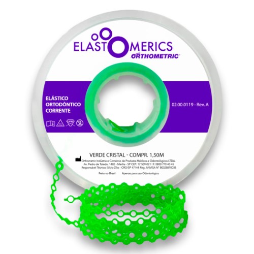 Elastômeros Corrente 1,5m Verde Cristal - Orthometric