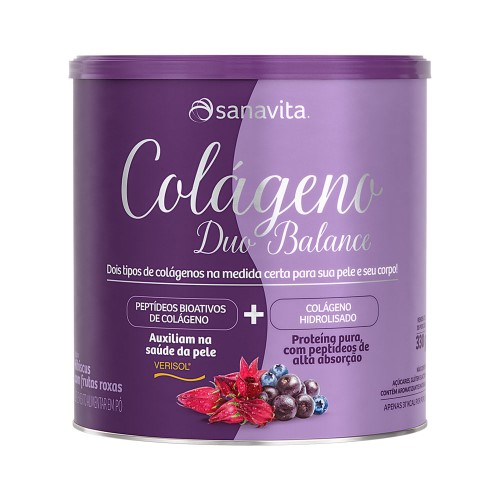 Colágeno Duo Balance Sanavita Hibiscus e Frutas Roxas 330g