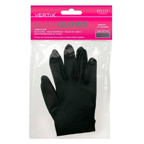 Luva Vertix Black Tamanho M Com 2 Unidades - 3214