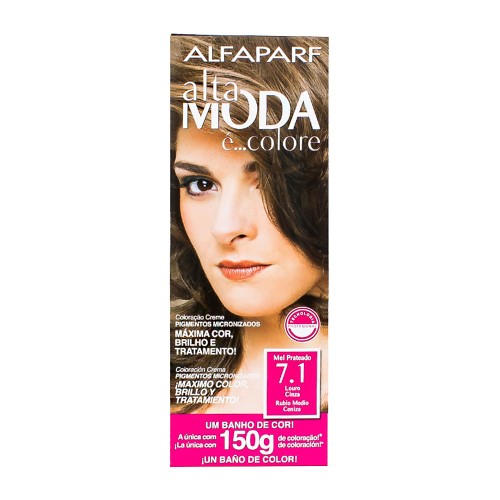 Tintura Creme Altamoda Alfaparf Mel Prateado 7.1 Kit