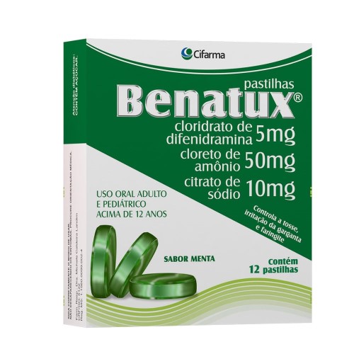 Pastilha Benatux Sabor Menta 12 unidades