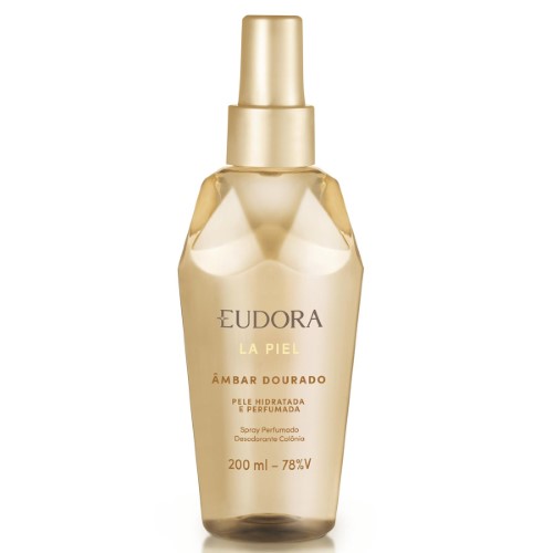 Spray Perfumado Desodorante Colônia Corporal Eudora La Piel Âmbar Dourado 200ml