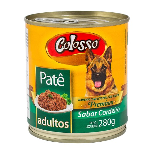 Patê para Cães Colosso Premium Adultos Sabor Cordeiro Lata com 280g