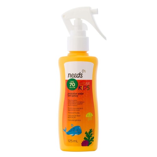 Protetor Solar Infantil Needs Kids FPS 70 Spray 125ml