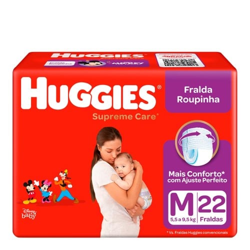 Fralda Huggies Supreme Care Roupinha Jumbo M 22 Unidades