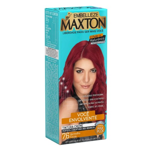 Tintura Creme Maxton 7.6 Vermelho Fúcsia com 1 Unidade