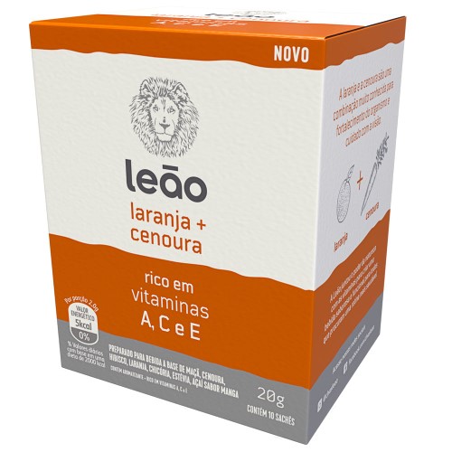 Chá Vitamínico Leão Laranja e Cenoura 10 sachês 20g cada