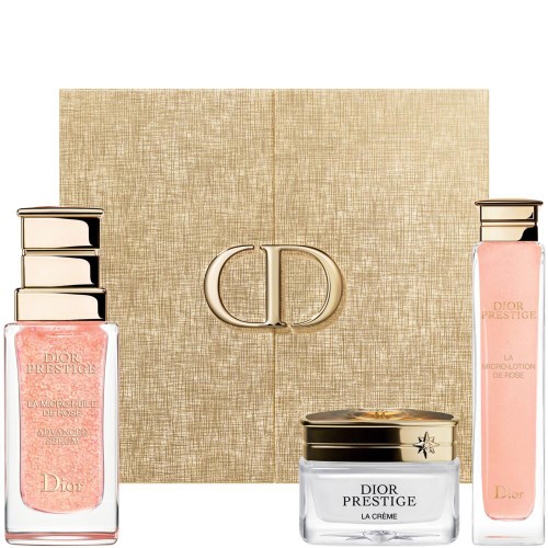 Dior Prestige Kit Coffret Xmas 2022 – La Micro-Lotion + La Micro-Huile + La Crème Texture Essentielle + Estojo Dourado