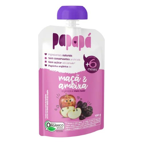 Papinha Papapá Orgânica Maçã & Ameixa 100g