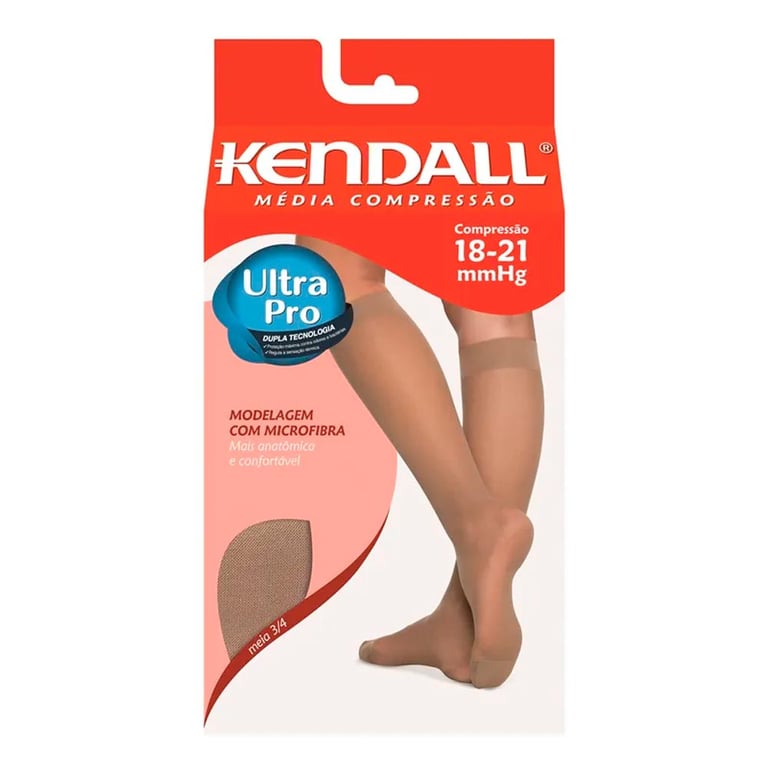 Meia 3/4 Kendall Feminina Média Compressão Cor Preta Gg 18-21mmHg 1671 - 1 Par