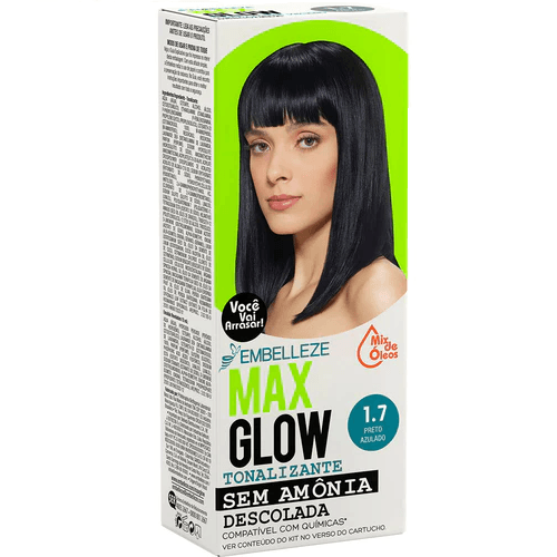 Kit Tonalizante Novex Maxglow Preto Azulado 1.7 80g