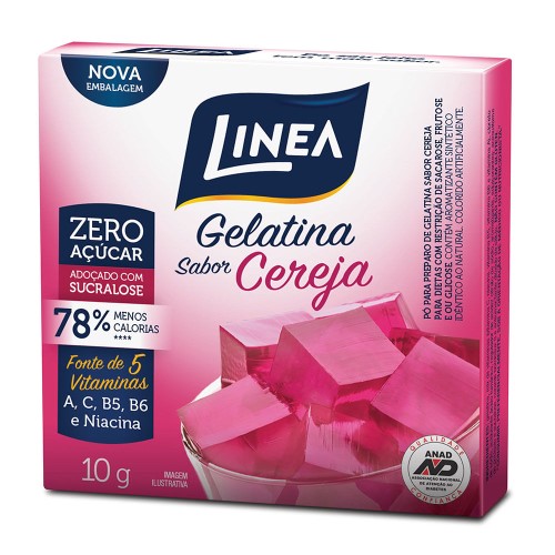 Gelatina Linea sucralose Cereja 10g