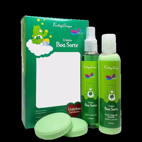 Delikad Fantasy Scape Ursinho Boa Sorte Kit – Body Spray + Loção Corporal + Sabonete