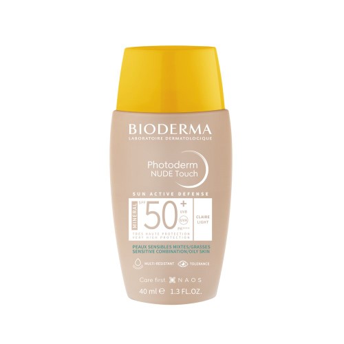 Protetor Solar Bioderma Photoderm Nude Touch Fps50+ Claro Para Pele Oleosa 40ml