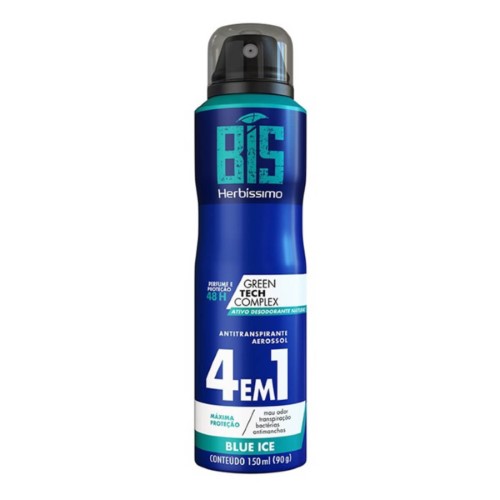 Desodorante Aerosol Bis Herbíssimo Blue Ice 4 em 1 com 150ml