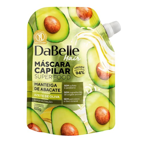 Máscara Capilar Dabelle Super Food Manteiga de Abacate e Azeite de Oliva com 100g