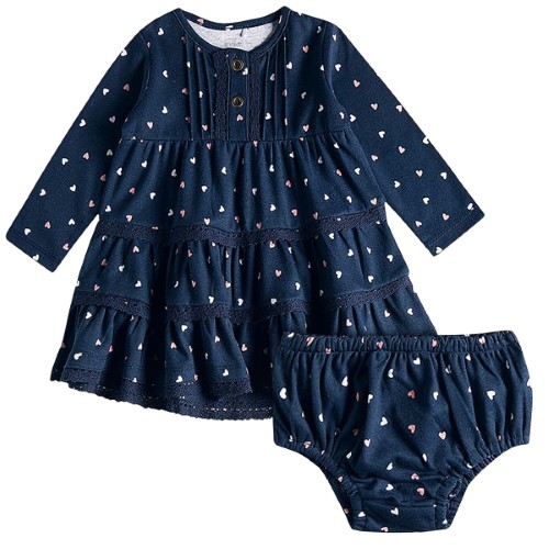 Vestido com Calcinha para bebê em tricoline Liberty Love - Tip Top