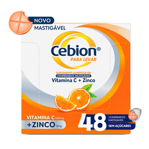 Vitamina C + Zinco - Cebion Para Levar 4 Comprimidos Mastigáveis