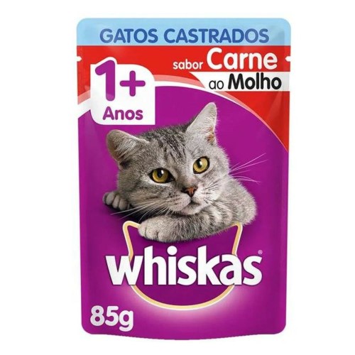 Whiskas Sache Sabor Carne para Castrados 85g