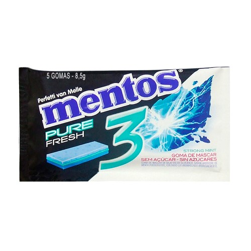 Goma De Mascar Mentos Strong Mint 3 8,5g