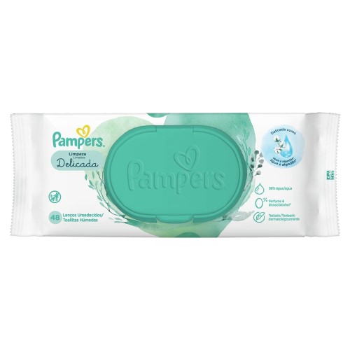 Lenços Umedecidos Pampers Limpeza Delicada 48 Unidades