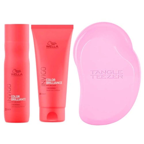 Wella + Tangle Teezer Proteção da Cor Kit Shampoo + Condicionador + Escova