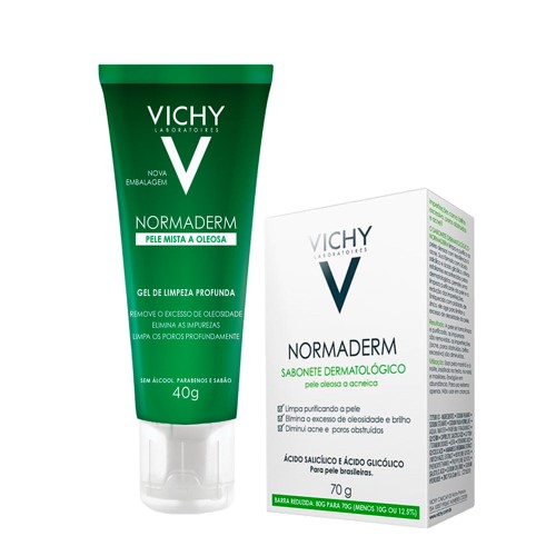 Normaderm Vichy Sabonete em Barra 70g e Ganhe Gel Limpeza Profunda 40g