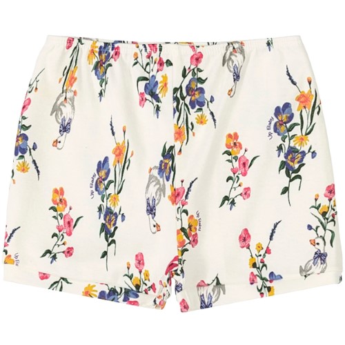 Short para bebê em suedine Flores Off White - Up Baby