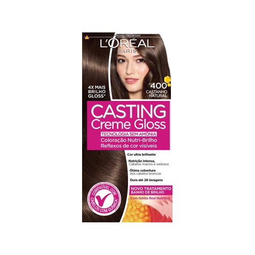 Tintura Semi-Permanente Casting Creme Gloss De L’oréal Paris 400 Castanho Natural