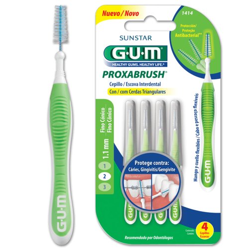 Escova Interdental Gum ProxaBrush 1.1mm Médio Cônico 4 Unidades