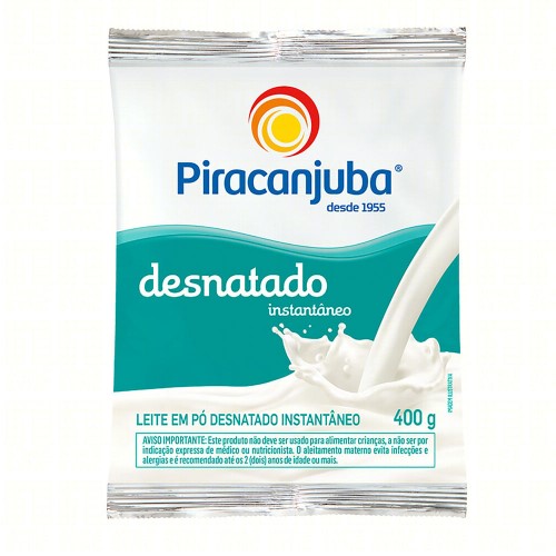 Leite Em Pó Piracanjuba Desnatado Instantâneo 400g