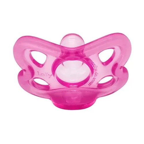 Chupeta De Silicone Lolly Nenny 0-6 Meses Rosa 1 Unidade