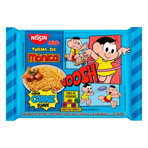 Macarrão Instantâneo Nissin Turma da Mônica Sabor Carne Suave - 80g