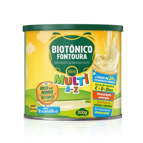 Suplemento Alimentar em Pó Biotônico Fontoura Multi A-Z Baunilha 300g