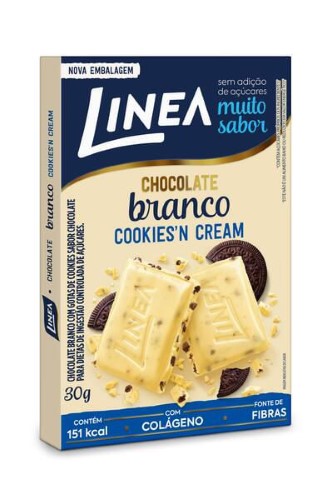 Chocolate Branco Cookies Cream Linea Zero Açúcar com 30g