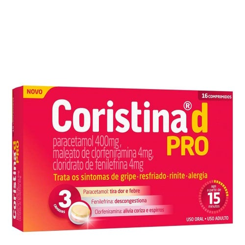 Coristina D Pro com 16 comprimidos