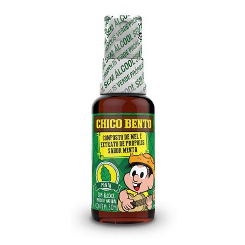 Spray para Garganta Composto de Mel e Extrato de Própolis Chico Bento Sabor Menta 30ml