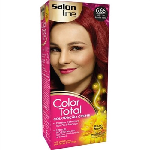 Tintura Salon Line Color Tot 6.66 Loção Escuro Vermelho Inte - Salon Line Color Total