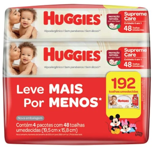 Toalhas Umedecidas Huggies Supreme Care 4 Unidades