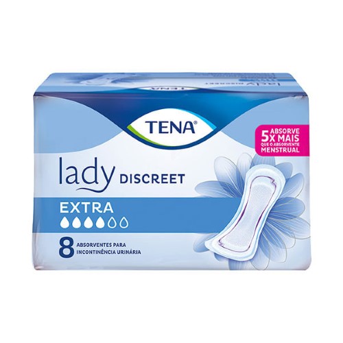 Absorvente Para Incontinência Urinária Tena Lady Discreet Extra 8 Unidades