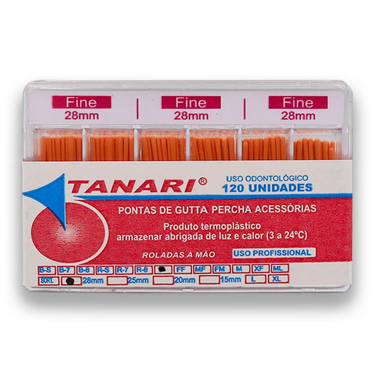 Cone De Guta Percha Secundaria 28mm - Tanari ( 520935181968)