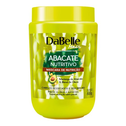 Máscara de Nutrição Capilar DaBelle Hair Abacate Nutritivo para Cabelos Ressecados com 800g